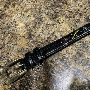 1 Brighton Belt in black, size ML (32 inches) has colored inlay and studs